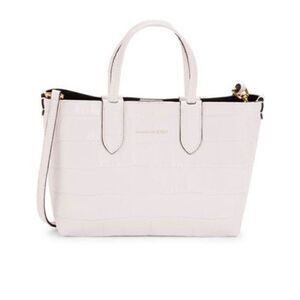 Alexander McQueen Croc Embossed Leather Mini Satchel Pink